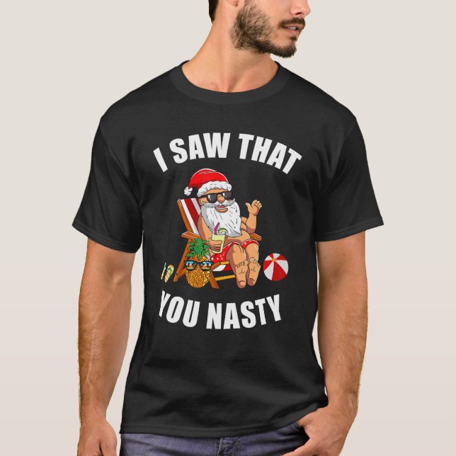 Funny Santa Ugly Christmas Sweater Xmas I Saw That (Front)