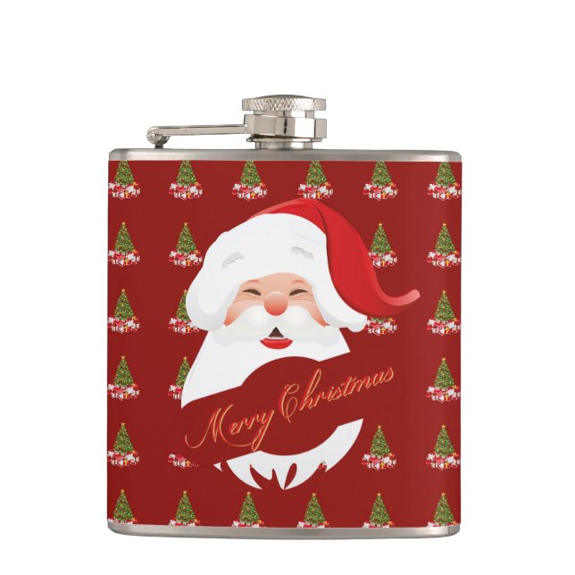 Funny Santa - Vinyl Flask (Front)