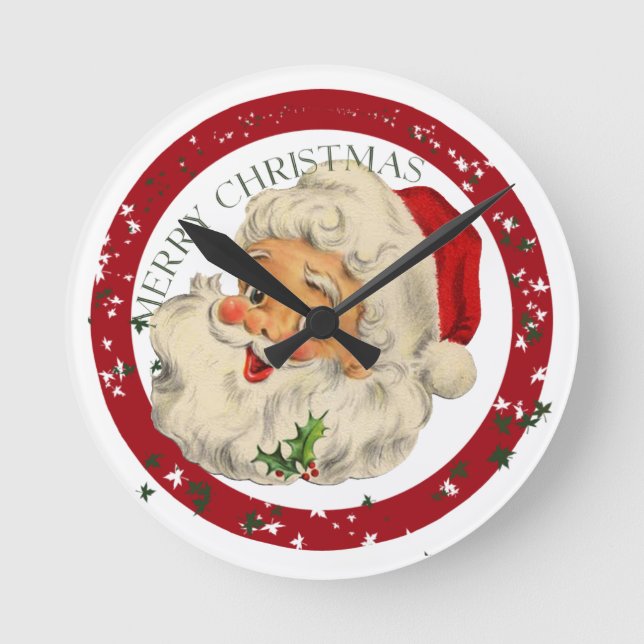 Funny Santa ~ Wall Clock (Front)