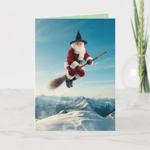 Funny Santa Witch Halloween Card