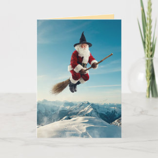 Funny Santa Witch Halloween Card