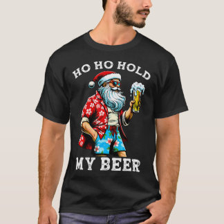 Funny Santa With Sunglasses And Beer Christmas In T-Shirt