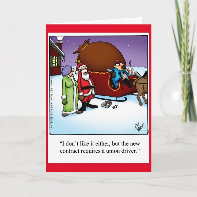 Funny "Santa's Driver" Christmas Humour Card (Front)