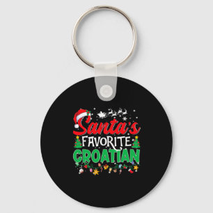 Funny Santas Favorite Croatian Christmas Santa  Key Ring