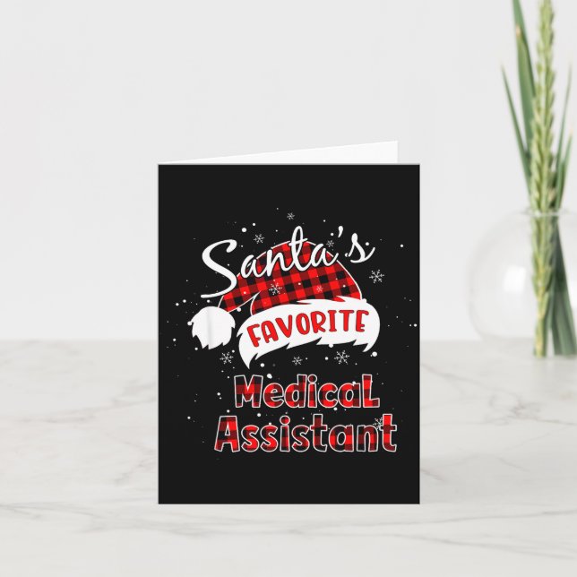Funny Santa's Favorite Medical Istant Christmas Pa Card (Front)