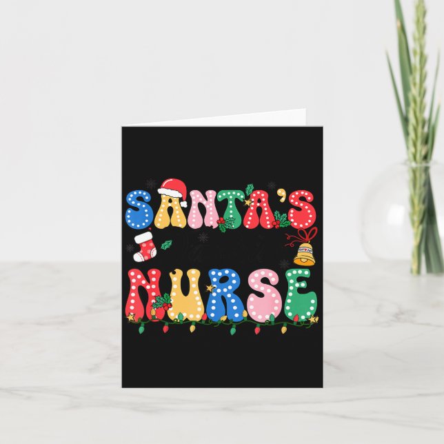 Funny Santa's Favorite Nurse Christmas Nursing Xma Card (Front)