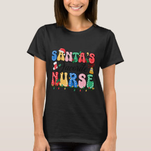 Funny Santa's Favorite Nurse Christmas Nursing Xma T-Shirt