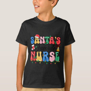 Funny Santa's Favorite Nurse Christmas Nursing Xma T-Shirt