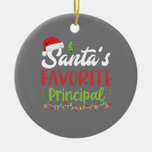 Funny Santa's Favorite Principal Christmas Ceramic Tree Decoration