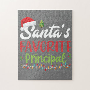 Funny Santa's Favorite Principal Christmas Jigsaw Puzzle