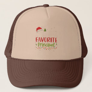 Funny Santa's Favorite Principal Christmas Trucker Hat