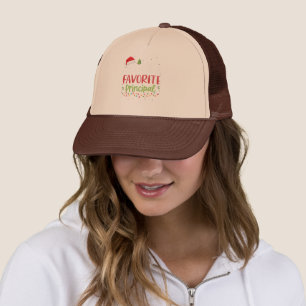 Funny Santa's Favorite Principal Christmas Trucker Hat