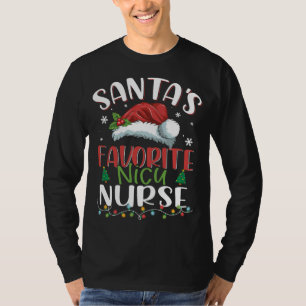 Funny Santa's Favourite Nicu Nurse Christmas Santa T-Shirt