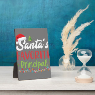 Funny Santa's Favourite Principal Christmas Plaque