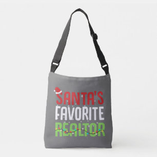 Funny Santa's Favourite Realtor Estate Agent Xmas Crossbody Bag