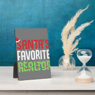 Funny Santa's Favourite Realtor Estate Agent Xmas Plaque