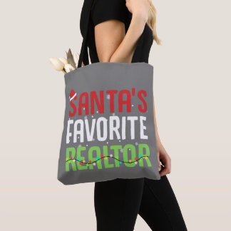Funny Santa's Favourite Realtor Estate Agent Xmas Tote Bag
