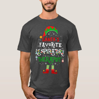 Funny Santa's Favourite Respiratory Therapist Chri T-Shirt