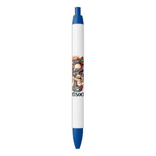 Funny sarcasm antisocial skeleton  black ink pen