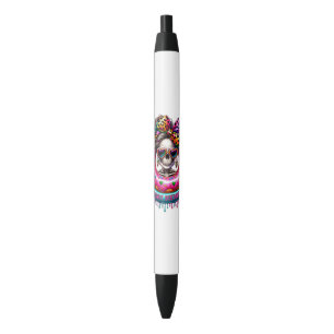 Funny sarcasm doughnut care skeleton black ink pen