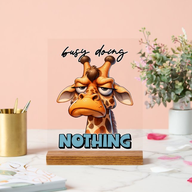 Funny sarcasm giraffe word art acrylic sign (Wedding)