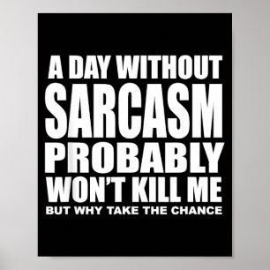 Funny Sarcasm Sarcastic Quote Humour Men Women Poster