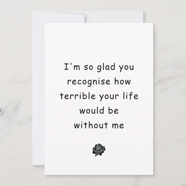 Funny Sarcastic Anniversary card for husband wife (Front)