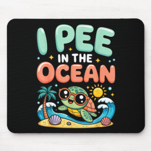 Funny sarcastic beach kawaii turtle kids pee in mouse pad