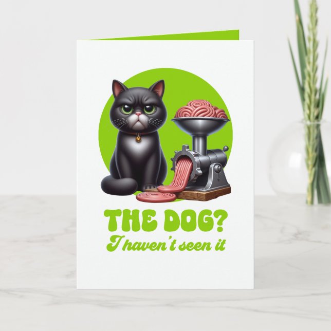 Funny Sarcastic Black Cat Card (Front)