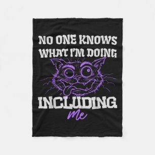 Funny Sarcastic Cat Meme Graphic Humourous Humour Fleece Blanket