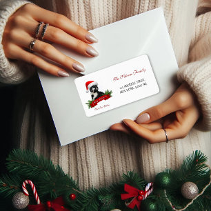 Funny Sarcastic Cat Santas Hat Christmas Address  Label
