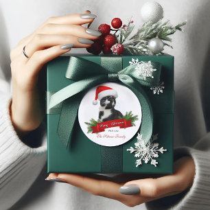 Funny Sarcastic Cat Santas Hat Christmas Sticker