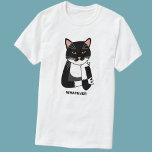 Funny Sarcastic Cat T-Shirt<br><div class="desc">A sarcastic,  annoyed and unenthusiastic black and white Bicolor tuxedo cat.  Whatever.
Change or remove the text to customise.</div>