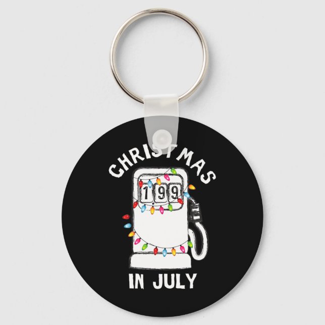 Funny Sarcastic Christmas In July Fuel Pump Gas Pu Key Ring (Front)