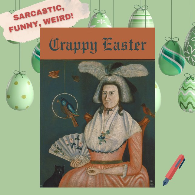Funny Sarcastic "Crappy Easter" Vintage Card (A unique, funny adult Happy Easter card with a vintage and sarcastic feel!)