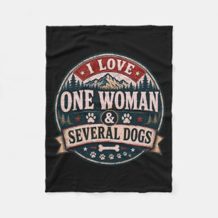 Funny Sarcastic Dog Lover Love One Woman Several Fleece Blanket