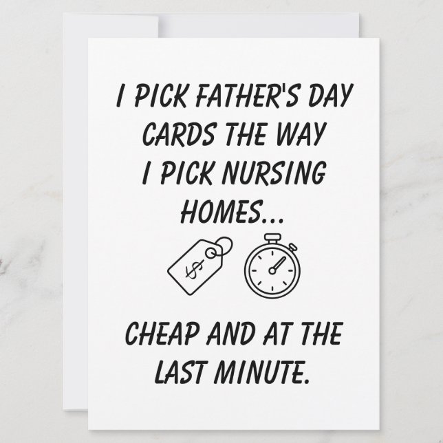 Funny Sarcastic Father'S Day Card for Dad (Front)