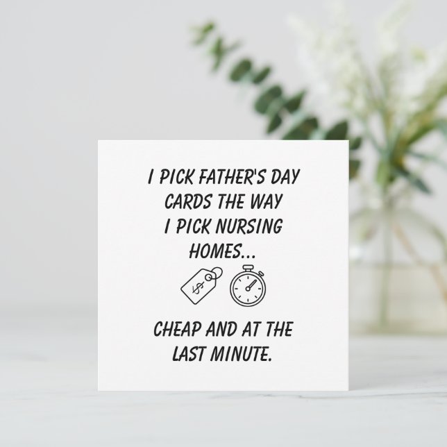 Funny Sarcastic Father'S Day Card for Dad (Standing Front)
