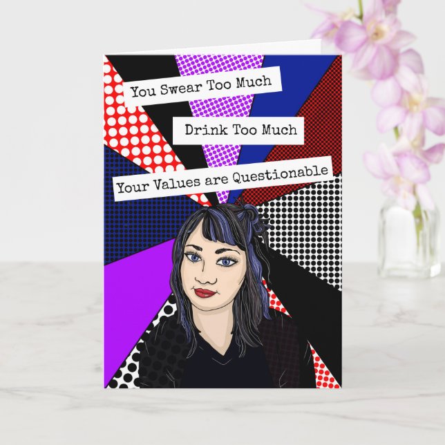 Funny Sarcastic Friendship Card (Orchid)