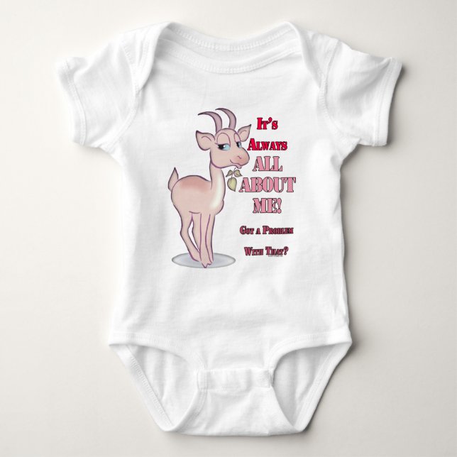 Funny Sarcastic Goat Baby Bodysuit (Front)