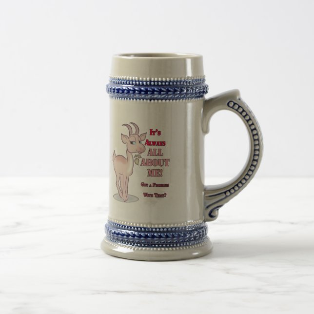 Funny Sarcastic Goat Beer Stein (Right)