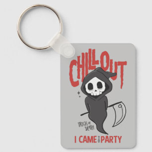 Funny Sarcastic Grim Reaper Halloween Party Keycha Key Ring
