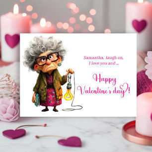 Funny Sarcastic Grumpy Lady Valentine Card