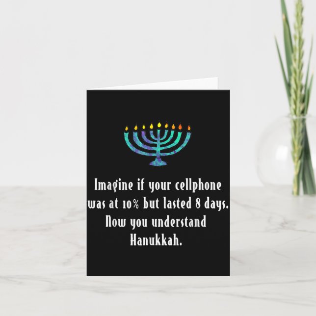 Funny Sarcastic Hanukkah Chanukah Cellphone Quote  Card (Front)