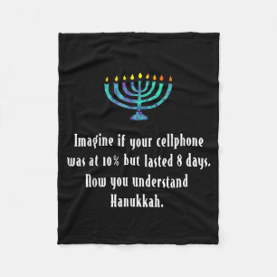 Funny Sarcastic Hanukkah Chanukah Cellphone Quote  Fleece Blanket