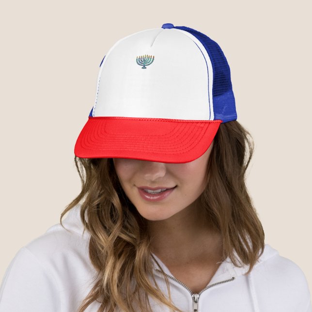 Funny Sarcastic Hanukkah Chanukah Cellphone Quote Trucker Hat (In Situ)