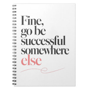 Funny Sarcastic Office Goodbye Quote Notebook
