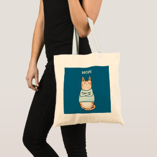 Funny Sarcastic Orange Cat Nope Tote Bag
