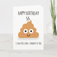 Funny Sarcastic Poop Birthday Card