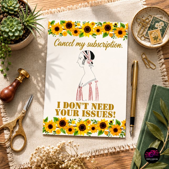 Funny Sarcastic Quote Cancel My Subscription Postcard (The postcard that says what everyone's thinking.)